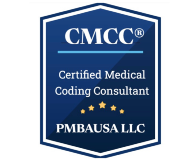 CMCC Certified Medical Coding Consultant credential for experienced medical coders with over five years of experience focusing on ICD-11, SNOMED, LOINC, interoperability, HIPAA compliance, and healthcare data security.
